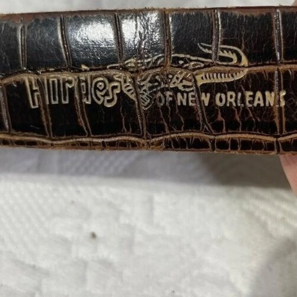 Hirdes of New Orleans Genuine Alligator Belt Brown Vintage‎ Washer Bros 32 34